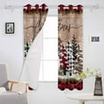 thumbnail image 3 of Hokiten Christmas Blackout Curtains | Light Blocking Print Window Curtains, Vintage Red Plaid Tree Xmas Snowman Thermal Insulated Window Drapes for Living Room Kitchen Cafe (2 Panels, 84"W x 84"L), 3 of 7