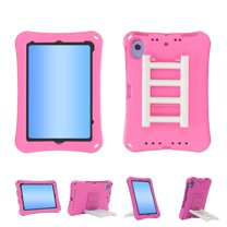Dteck Kids Case for iPad mini A17 Pro 8.3 inch 2024,iPad mini 6th Gen Shockproof Rugged EVA Kids Friendly Case 360 Degree Rotating Kickstand Stairs Back Cover,Rose
