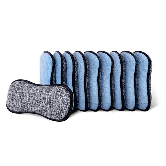 GRANNY SAYS Sponges Kitchen for Washing, Dish Washing Scrubbers, Scrubbing Pad for Cleaning, Scrub Sponge for Kitchen Non - Scratch, Scouring Pad for Pots and Pans, Washable & Microfiber Pad, 10 Pack