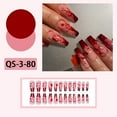 thumbnail image 7 of 24Pcs Long Coffin Halloween Press On Nails, Realistic Blood Drip Splatter Nude Red Gothic Fake Nails, Detachable Reusable Nail Tips For Horror Cosplay Halloween Party Manicure Decor, 7 of 7