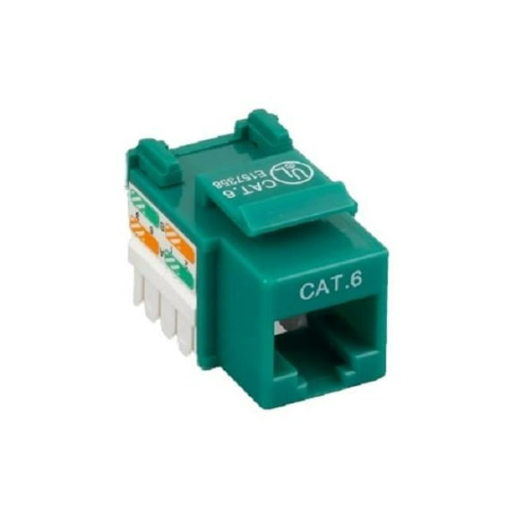 CableWholesale 326-121GR Cat6 RJ45 Female to 110 Punch Down Keystone Jack, Green