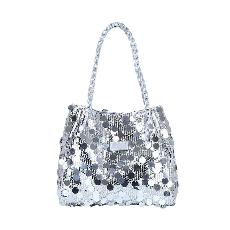 Sparkly Sequin Shoulder Tote Bag For Women – Glitter Hobo Purse For Parties, Weddings, Travel