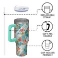 thumbnail image 4 of OBREWU Pioneer Flower Tumbler with Handle and Lid,40oz Pioneer Flower Double Wall Vacuum Insulated Tumbler,Pioneer Flower Cups Gift for Women and Men, 4 of 7