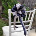 thumbnail image 3 of Navy Blue and Silver Pull Bows - 8" Wide, Set of 6, Wedding, Christmas, Decoration, 3 of 6