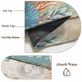 thumbnail image 6 of Round Rug 4Ft Washable Non-Slip, Teal Brown Beach Coastal Circle Area Rugs for Living Room Bedroom, Summer Nautical Coral Shell Botanical Vintage Indoor Floor Mats Carpet Runner for Home Decor, 6 of 8