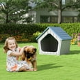 thumbnail image 2 of Dog House Outdoor Indoor for Small Dogs - Plastic Pet Shelter, Easy-Assemble & Weather-Resistant for Living Room, Balcony (Blue, 18" L x 22.4" W x 22.2" H), 2 of 18