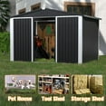 thumbnail image 5 of Aobabo Metal Outdoor Storage Shed, 8.6×6.3 FT Steel Utility Tool Shed Storage House with Sliding Door, Metal Sheds Outdoor Storage for Backyard Garden Patio Lawn (H6'xW8.6'x D6.3') Black&White, 5 of 6