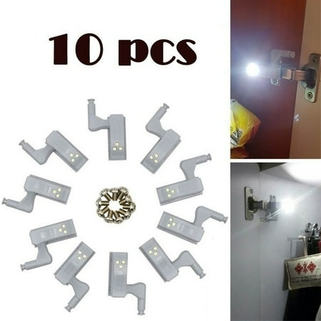 

10pcs Cabinet Cupboard Wardrobe LED Hinge Light Sensor Lamp