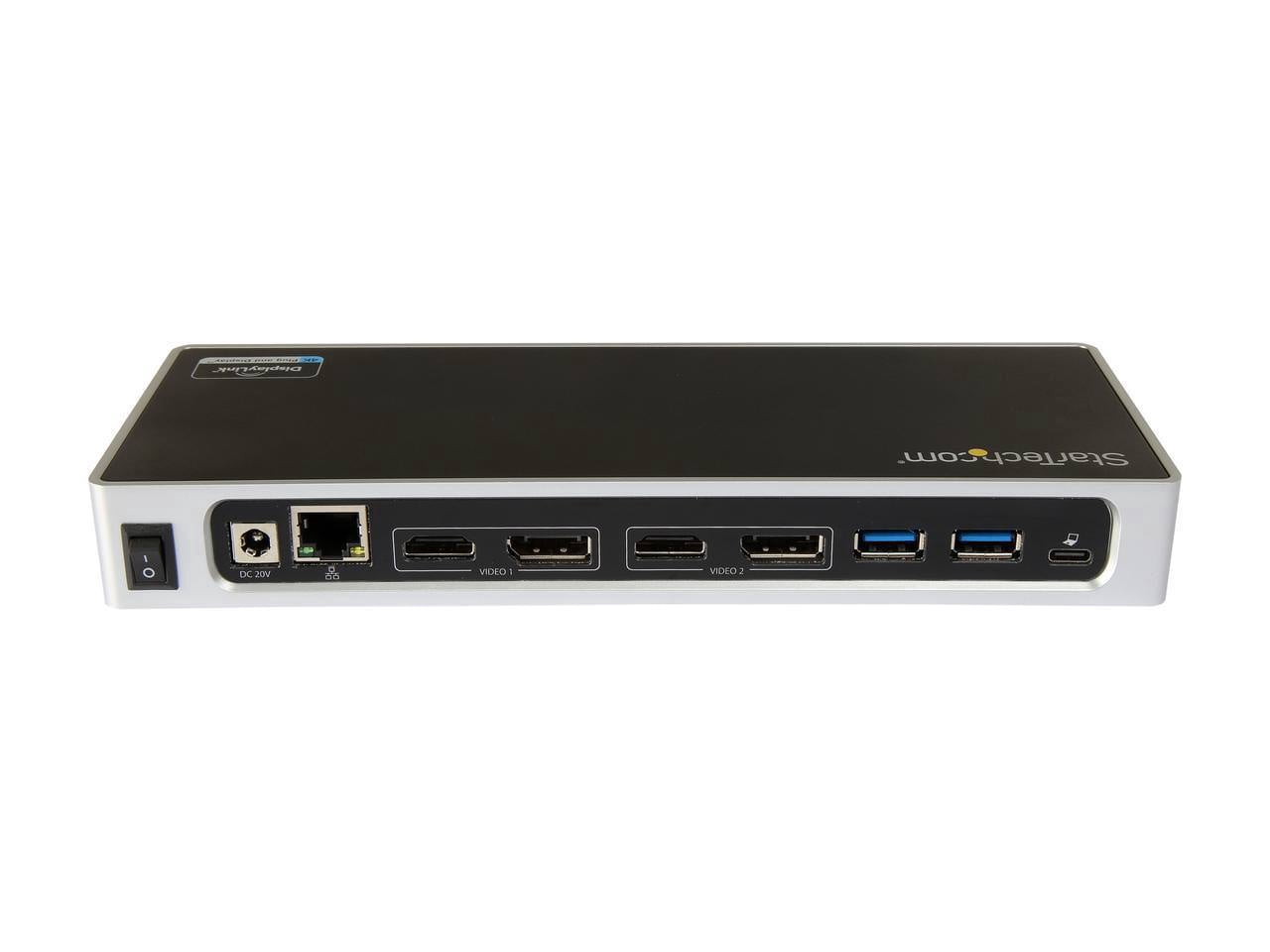 StarTech.com USB-C & USB-A Dock - Dual Monitor 4K 60Hz Dock DisplayPort + HDMI - Hybrid USB 3.0 Docking Station for USB-C/USB-A Laptops - 6x USB Type-A, GbE - USB 3.2 Gen 1 - Mac/Windows