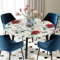 thumbnail image 3 of Round Fitted Tablecloth with Elastic Edge, Christmas Waterproof Table Cloth Table Cover for 36"-44" Tables, Xmas Botanical Floral Farmhouse Watercolor Tablecloths for Dining Picnic Party Outdoor, 3 of 9