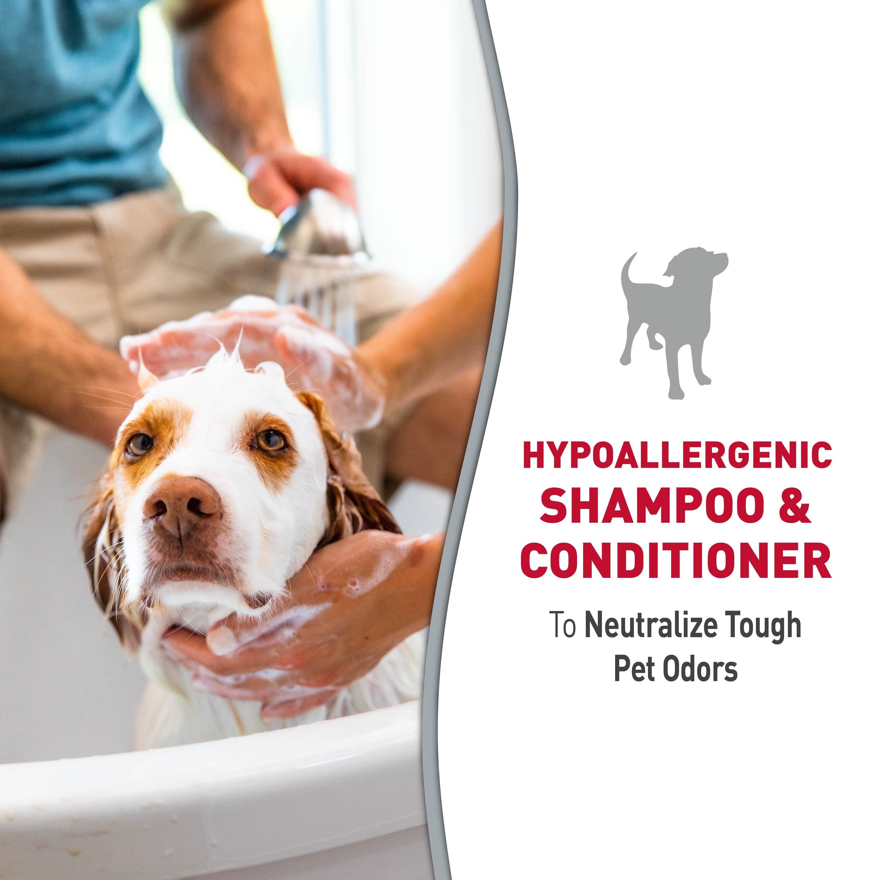 Nature's Miracle Hypoallergenic Shampoo & Conditioner for Dogs, Unscented, 16 oz.