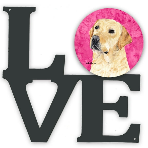 Carolines Treasures SC9133PKWALV Pink Labrador Metal Wall Artwork LOVE 12X12 multicolor