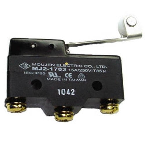 MJ2-1703 - MICRO SWITCH 1P2T NO/NC 50X30MM 50MM ROLLER LEVER 15A 250V SCREW