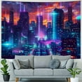 thumbnail image 4 of ONETECH City Street View Tapestry Music Wall Decoration Colorful Futuristic Punk Wall Hanging Wall Hanging Aesthetics Art Indoor And Outdoor Home Decoration 60x50inch, 4 of 6