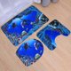 thumbnail image 3 of 3pcs Flannel Blue Sea Theme Dolphin Shark Bathroom Mat Set Bathroom Carpet Pedestal Lid Mat Toilet Cover Set, 3 of 3