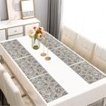 thumbnail image 2 of Brown Classic Floral and Scroll Pattern Summer Placemats Table Placemats Set Of 6-Linen Kitchen Washable Placemats Table Mats 11.8"x17.7" Non-Slip Heat Resistant, 2 of 5