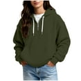 thumbnail image 2 of UTSJKR Quarter Zip Hoodie Women Mokaloha Unisex Shirts Long Sleeve Waffle Solid Color Sweatshirt 1/4 Zip Pullover with Pockets Army Green XXXL, 2 of 8