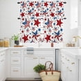 thumbnail image 3 of Independence Day Kitchen Curtains Valances and Tiers Set of 3 4th of July Patriotic American Flag Red Blue Star Tier Curtains and Valance with Rod Pocket for Small Windows, 27.5"x36", 3 of 9