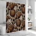 thumbnail image 6 of Soccer Footbaslls Bathroom Shower Curtains with 12 Hooks Polyester Waterproof Shower Curtain for Stalls and Bathtubs Vintage Sport Abstract Art Decorative Bathroom Privacy Curtain 48x72 Inches, 6 of 9