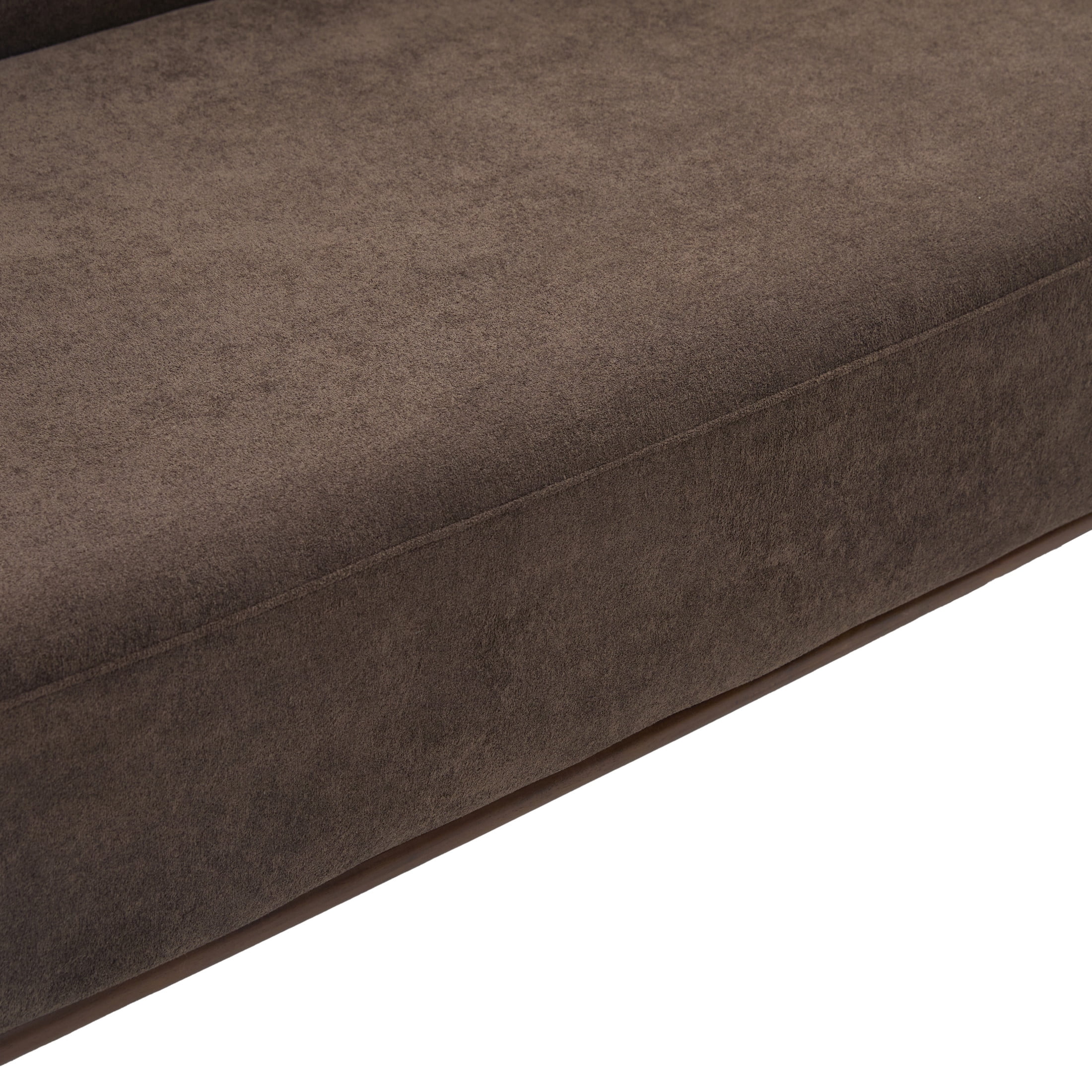 Christopher Knight Home 81" Curved Velvet Sofa with Wood Frame, Modern 3-Seater Couch, Dark Brown