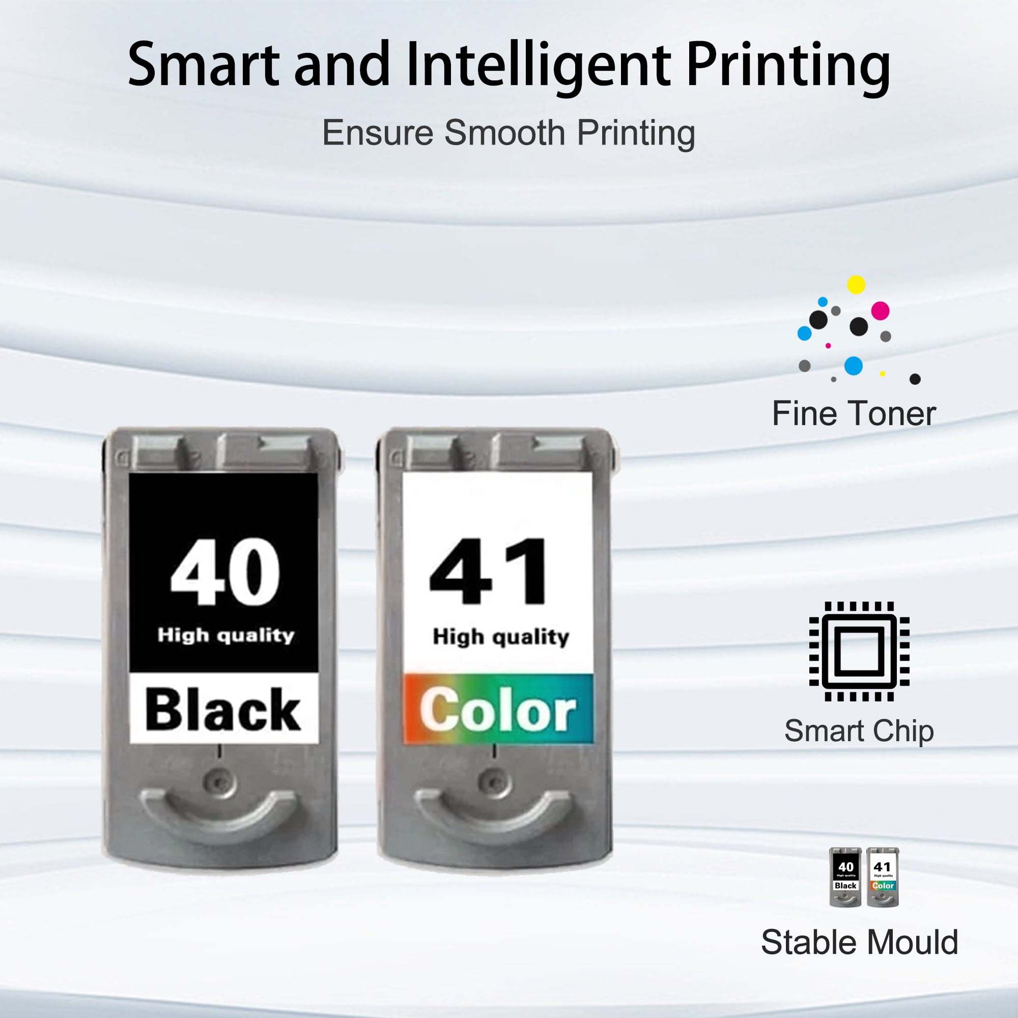 PG40 CL41 Printer Ink Cartridge Replacement for Canon MX310 MP160 190 210 470 1700 IP1800 2600 Printer(2 Pack)