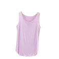 thumbnail image 7 of Zynoxe Women's Tops Casual Solid Color Crew Neck Tank Tops Versatile Comfortable Sleeveless Undershirt T Shirts for Women (Purple,L), 7 of 7