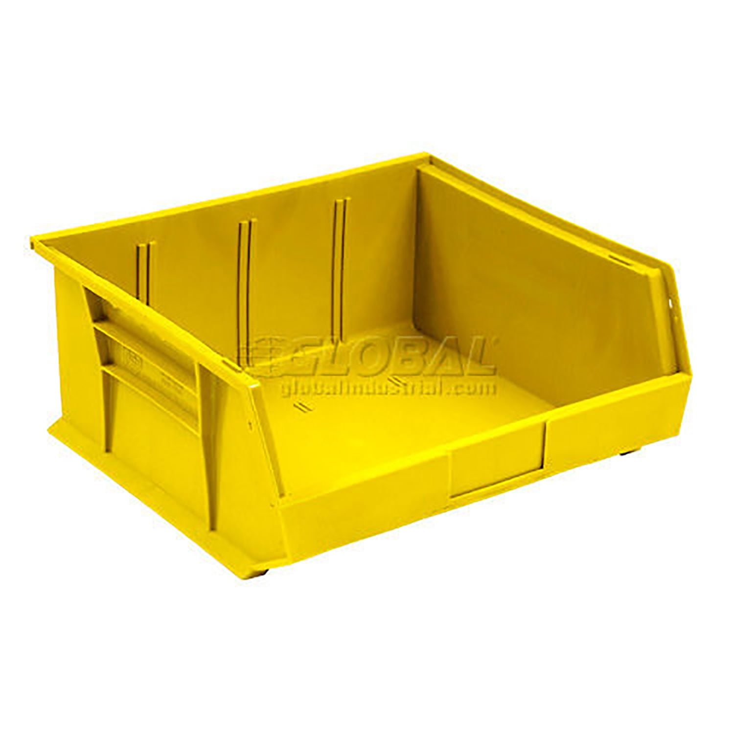 Yellow Plastic Stacking Bin 11 x 10-7/8 x 5 Lot of 6 