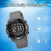 SKMEI Mens Digital Watch, Sport Military Watches for Men Waterproof LED Screen Large Face Tactical Watch with Dual Time Alarm Stopwatch Wrist Watch