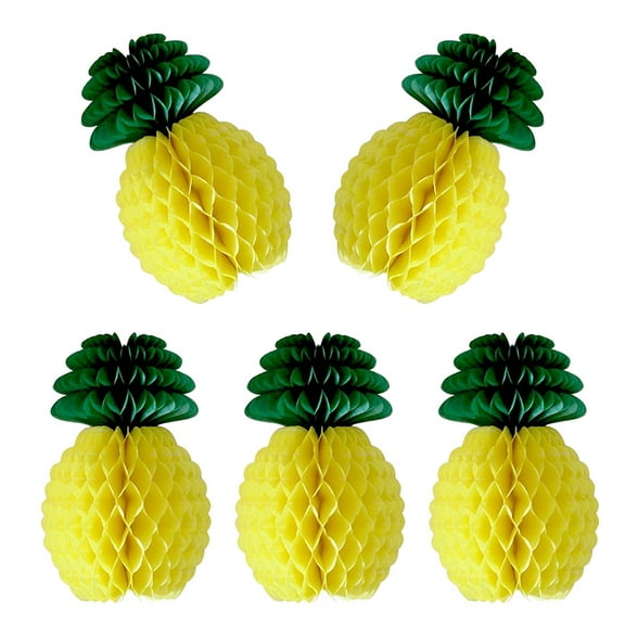 8 Pcs Fruit Pineapple Fan Decorations 8PCS 20CM Yellow