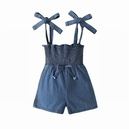 

ZRBYWB Children s Clothing Girls Romper Summer Baby Children s Suspenders Jumpsuit Jeans Straps Pants Fashionable Baby Clothing