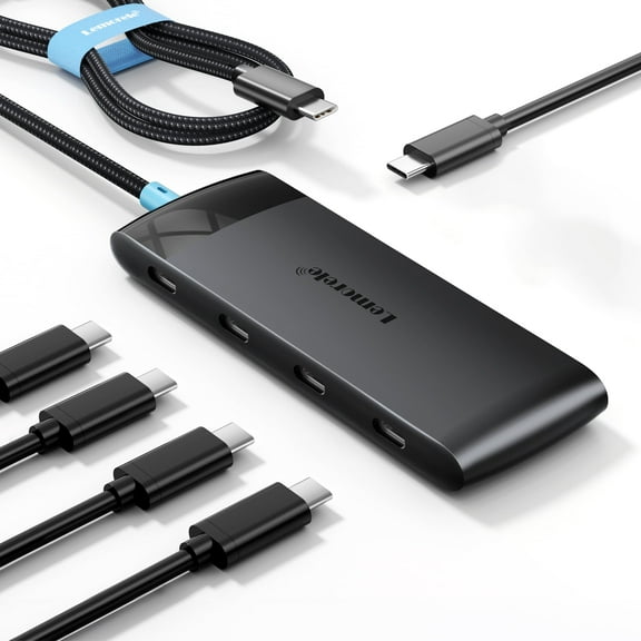 Lemorele USB C Hub, 4 USB-C 3.2 Gen2 Hub, 10gbps, With Charging Port, Plug and Play