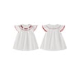 thumbnail image 2 of BemeyourBBs Kids Toddler Baby Girls 4th of July Dress Outfit Patriot Fourth of July Independence Day Clothes Flag Embroidery Dot Plaid Print Short Sleeve Dress Toddler Girl Summer Outfit, 2 of 9