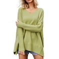 thumbnail image 2 of Lilgiuy Women V-neck Fashion Knit Solid Color Charming Pullover Sweater for Running Basketball, 2 of 5