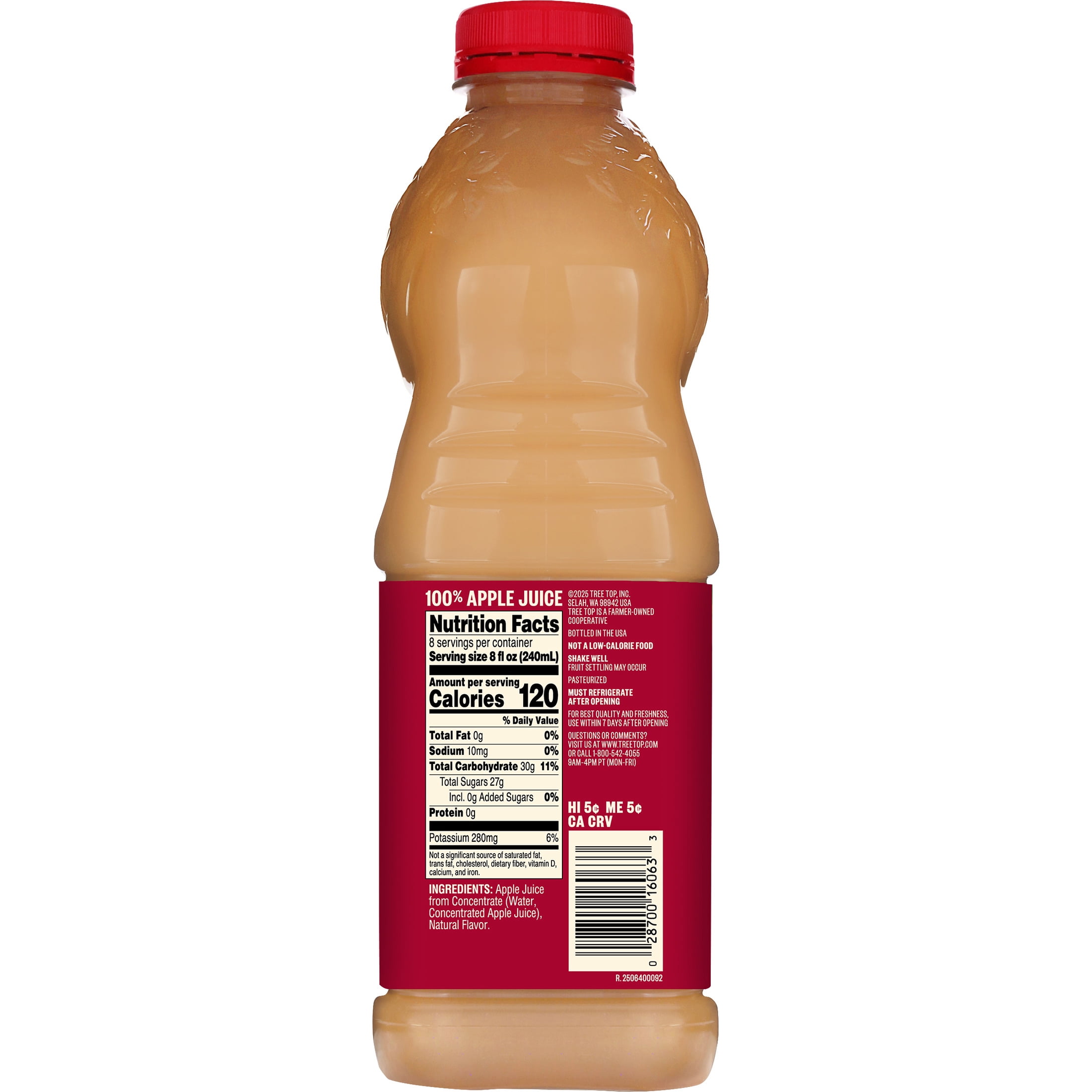 (8 pack) Tree Top 100% Apple Juice, Honeycrisp, 64 fl Oz