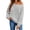 49#Gray, variant on Off Shoulder Sweater for Women Knit Long Sleeve Oversized Pullover Loose Fit Ribbed Casual Top Wide Boat Neck Solid Slouchy Sweater Fall Winter Womens Top