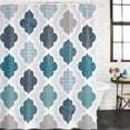 thumbnail image 2 of Bohemia Shower Curtain, Waterproof Shower Curtains for Bathroom, Vintage Moroccan Geometric Pattern Blue Green Gray Washable Fabric Bathtub Curtain Set Bath Decor with 12 Hooks 72"x78", 2 of 8