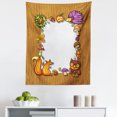thumbnail image 1 of Thanksgiving Tapestry, Seasonal Frame with Natural Elements Acorns Hedgehog Squirrel, Fabric Wall Hanging Decor for Bedroom Living Room Dorm, 5 Sizes, Multicolor Pale Brown, by Ambesonne, 1 of 1