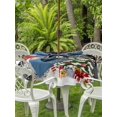 thumbnail image 2 of Outdoor Tablecloth with Umbrella Hole and Zipper, Black Red Christmas Round Table Cloth 60 Inch Waterproof Tablecloth, Gnomes Xmas Tree Snowflake Winter Gifts Picnic Table Cover for Patio Camping, 2 of 7