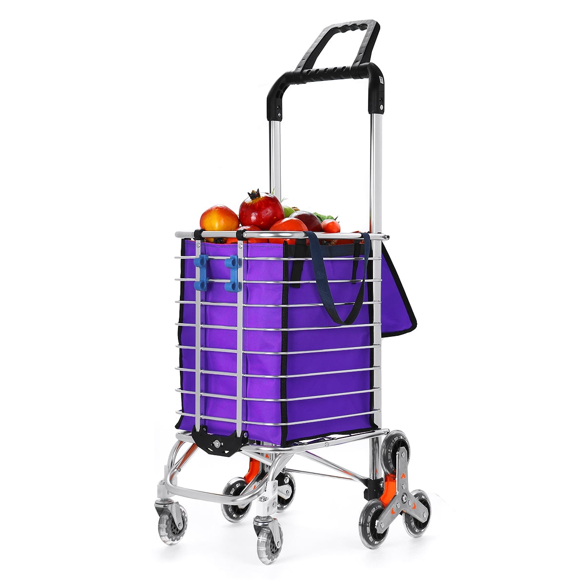 8 Wheels Stair Climbing Foldable Shopping Carts 2in1 Rolling Wheels