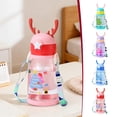 thumbnail image 7 of Plastic Tumbler with Straw, Antler Design Water Bottle, Large Capacity Cup with Lid, Portable Drinkware with Straw, Cute Tumbler for Everyday Use, Commuting, and Travel, 7 of 7