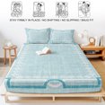 thumbnail image 5 of King Size Fitted Sheet Set - Mint Green Botanical 3 Piece Bedding Sets 16" Deep Pocket Fitted Sheet with 2 Pillowcases, Vintage Florals Geometric Minimalist Brushed Microfiber Hotel Luxury Bed Sheets, 5 of 9