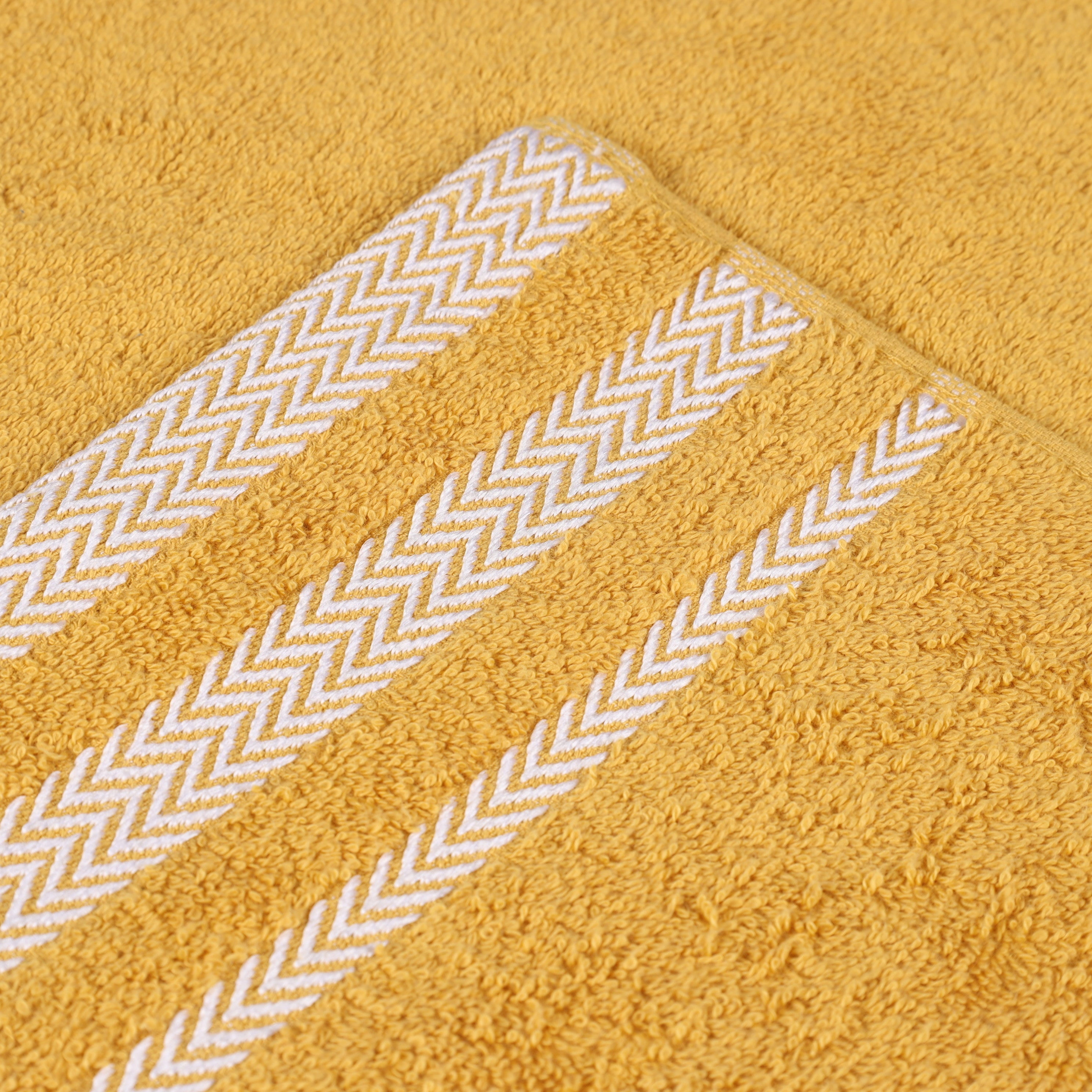 Superior Hays 2 Piece Cotton Plush Bath Towel , Ultra Soft Absobent Towels, Gold