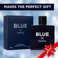 thumbnail image 6 of NovoGlow Blue De Paris For Men - 3.4 Fl. Oz. 100ml Men's Perfume Carrying Pouch - Refreshing Combination of Woody Floral & Fruity Scents - Masculine Scent Lasts All Day A Gift for Any Occasion, 6 of 7