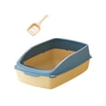 thumbnail image 1 of Esquirla Cat Litter Box Kitten Potty Toilet for Small Animals Small Medium Large Cats yellow and blue, 1 of 8