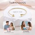 thumbnail image 6 of Turandoss Initial Heart Bracelets for Women Dainty 14K Gold Plated Letter A-Z Initial Heart Cuff Bangle Jewelry Valentine's Day Birthday Gifts for Women Teen Girls Girlfriend, 6 of 8