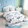 thumbnail image 2 of Manfei Blue Coquette Bowknot 7-Piece King Bedding,Ocean Sea Life Starfish King Bed in a Bag,Colorful Stars Reversible, 2 of 7