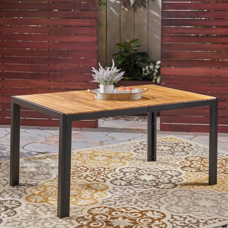 Slatted Acacia Top / Outdoor Picnic Setting / Easy Post - meal Cleaning