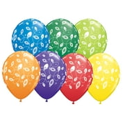 Festive Christmas Lights Around 11" Latex Balloons, Carnival Colors, 6 CT