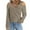 Khaki, variant on Women's Cusal Crewneck Leaky Shoulder Long Sleeve Lightweight Sweatshirts Solid Hedging Blouses Shirts Tops Khaki L, US Size 8