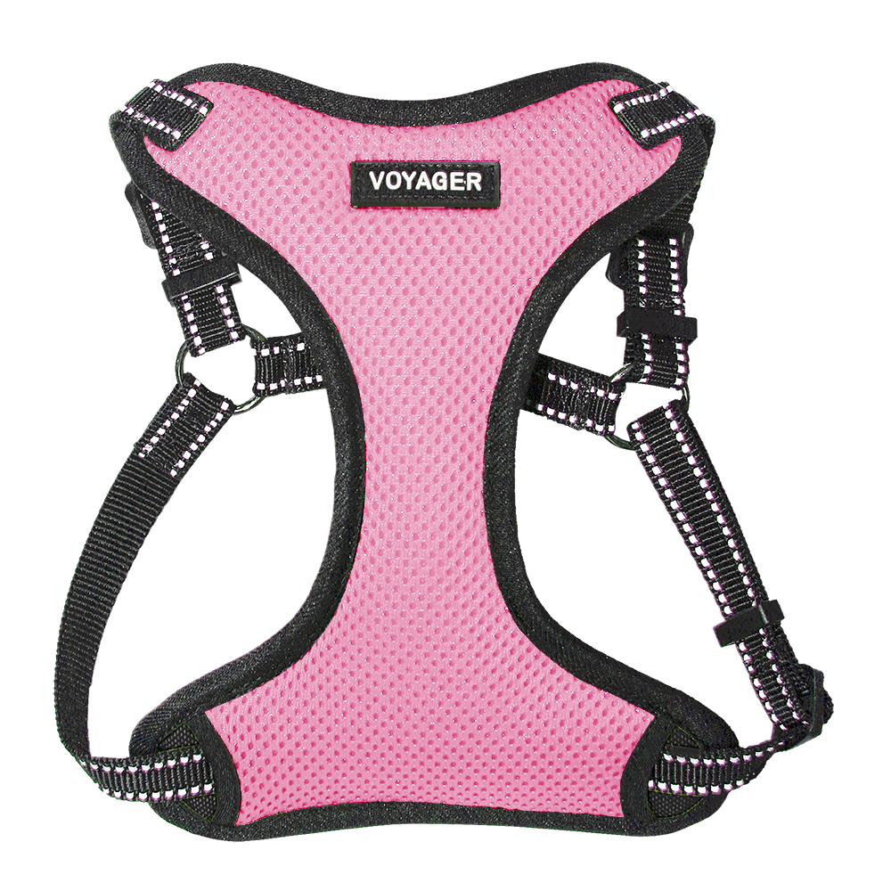 Voyager Step-in Air Dog Harness XX-Small Chest: 10.5-13.5 All Weather Mesh Step in Vest Harness for Small Dogs and Cats by Best Pet Supplies Pink